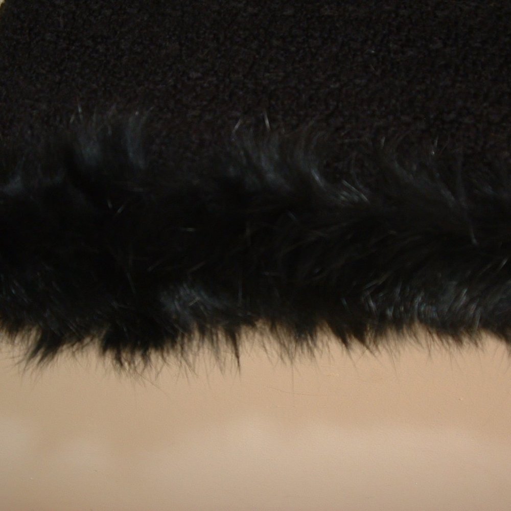 Acrylic Rabbit Fur Trim Scarf - Picture 4 of 8